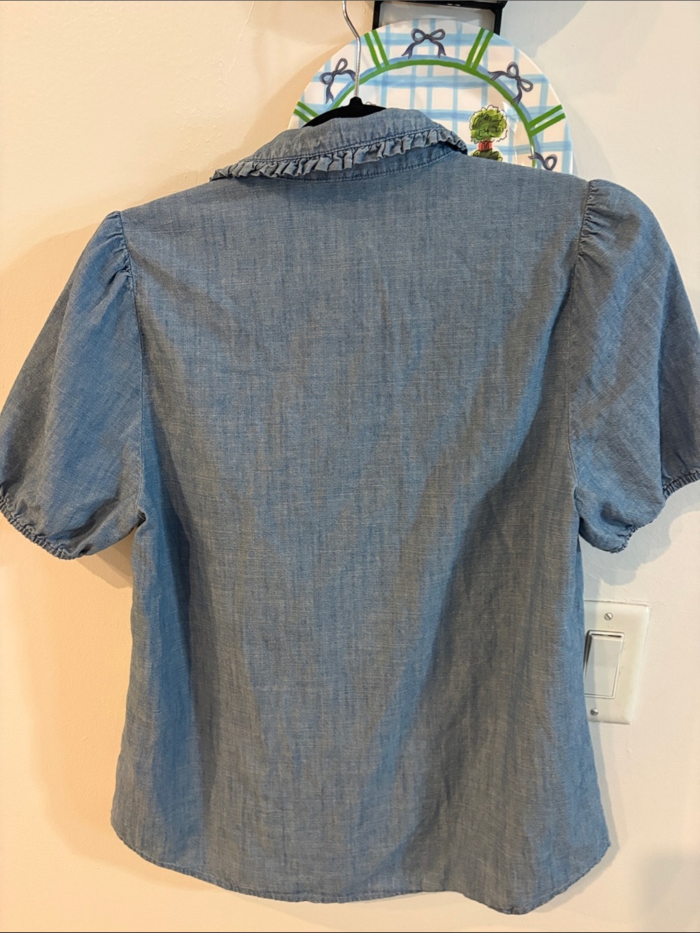J Crew cotton denim look blouse - Picture 5 of 9